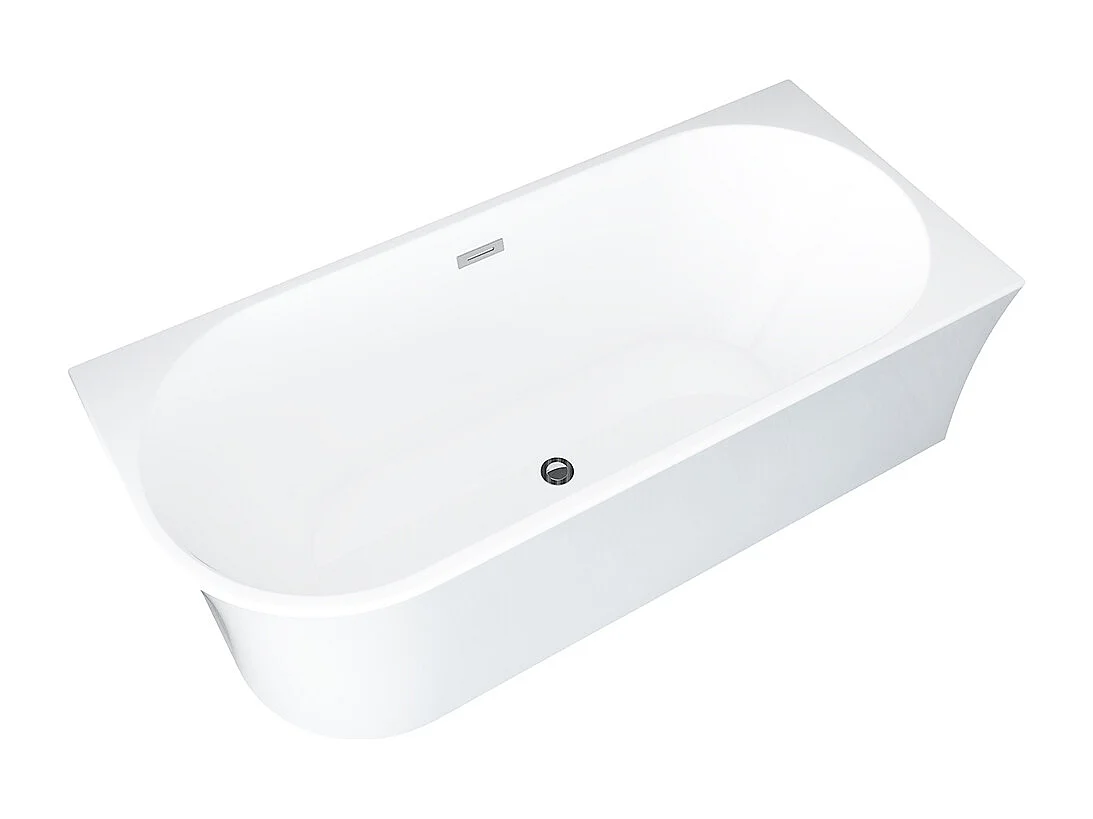 Baignoire douche blanche avec pare baignoire pivotant - 201 L - Angle droit - PONTICOLA