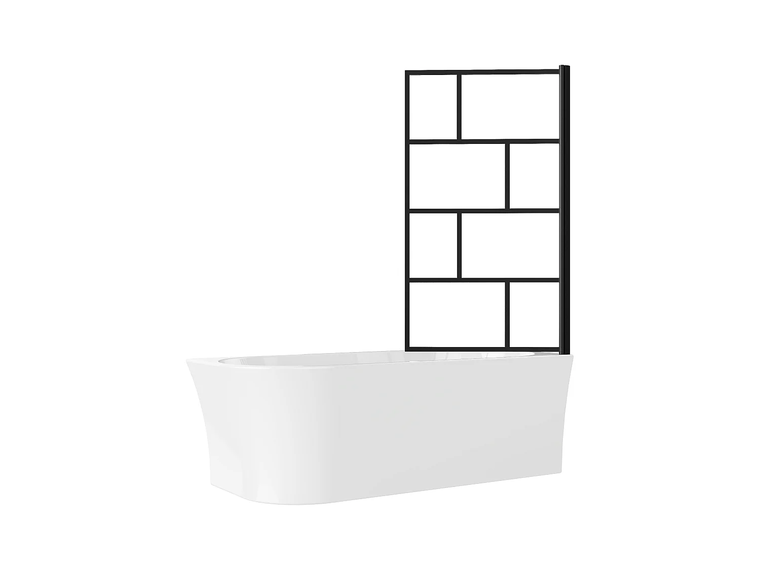 Baignoire douche blanche avec pare baignoire pivotant - 201 L - Angle droit - PONTICOLA