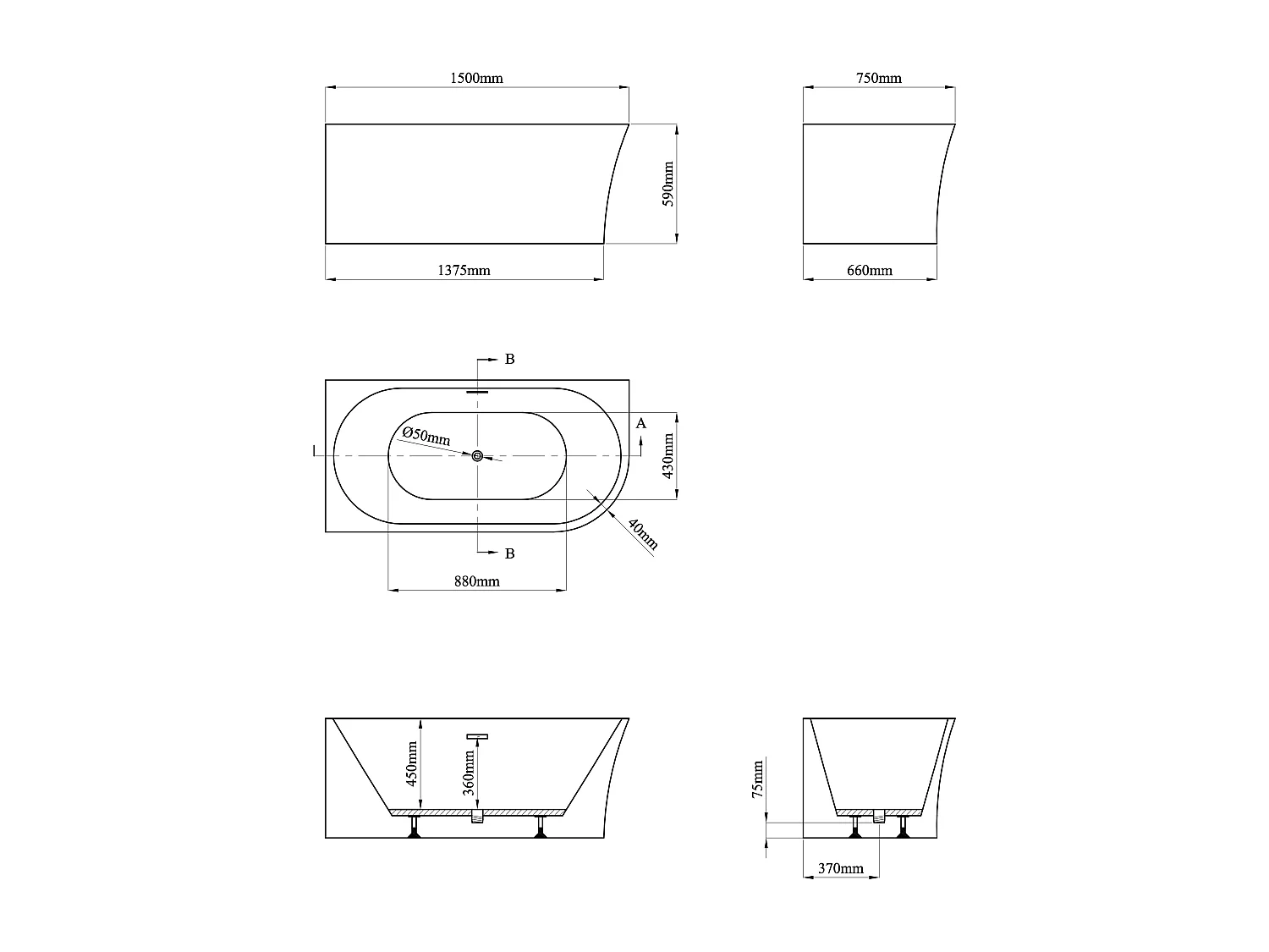 Baignoire douche blanche avec pare baignoire pivotant - 201 L - Angle gauche - PONTICOLA