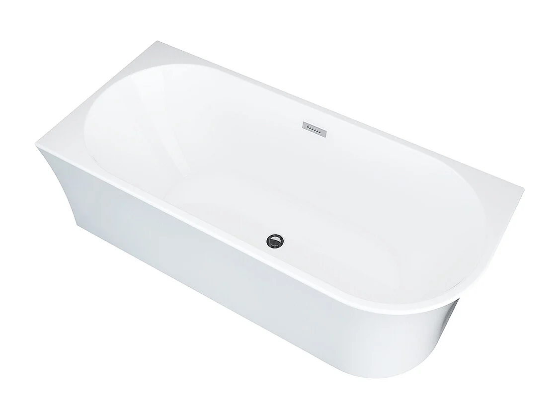 Baignoire douche blanche avec pare baignoire pivotant - 201 L - Angle gauche - PONTICOLA