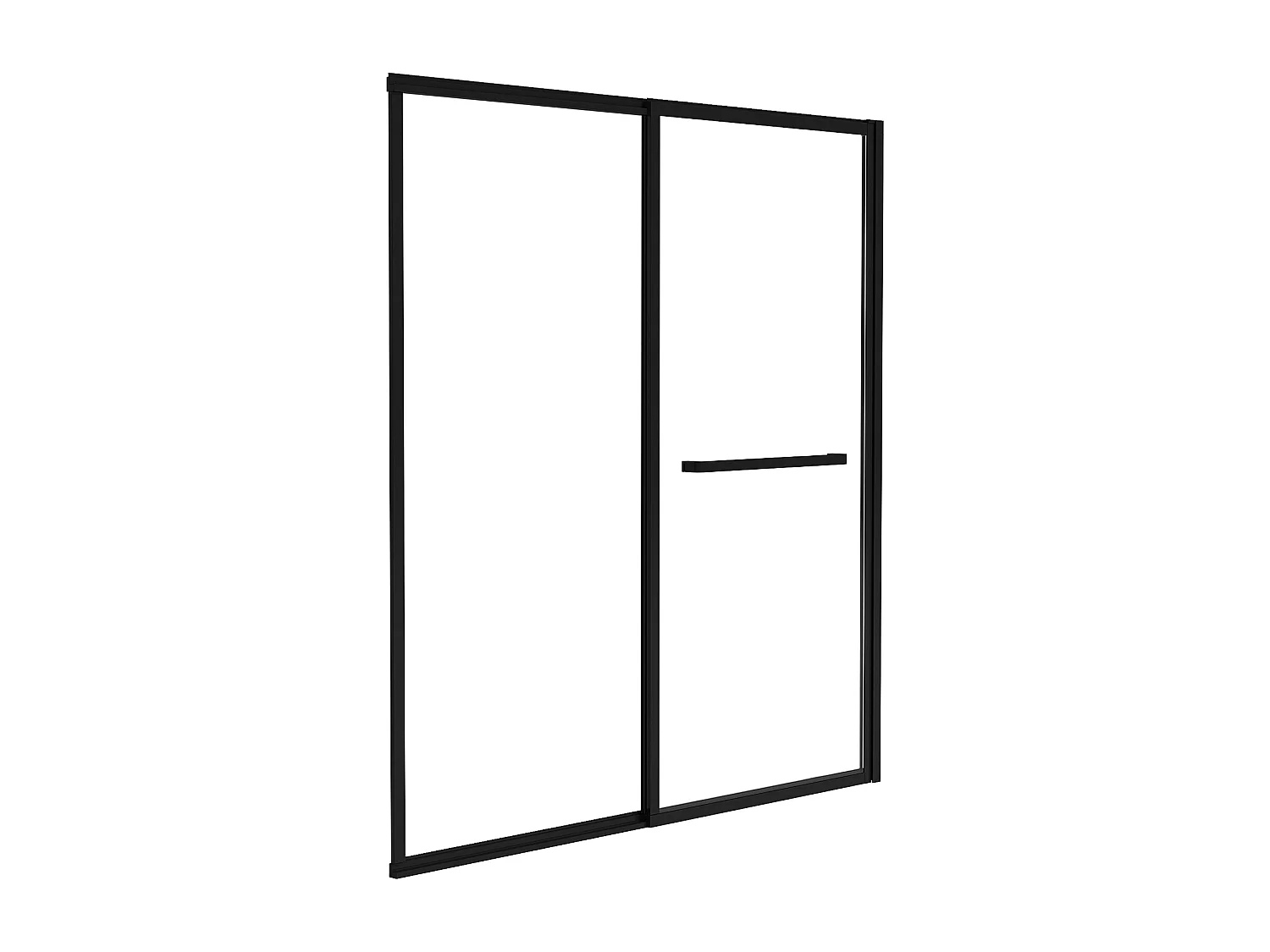 Hvidt badekar med brusevæg og skydedør - 240 L - Højre hjørne - ANIKA