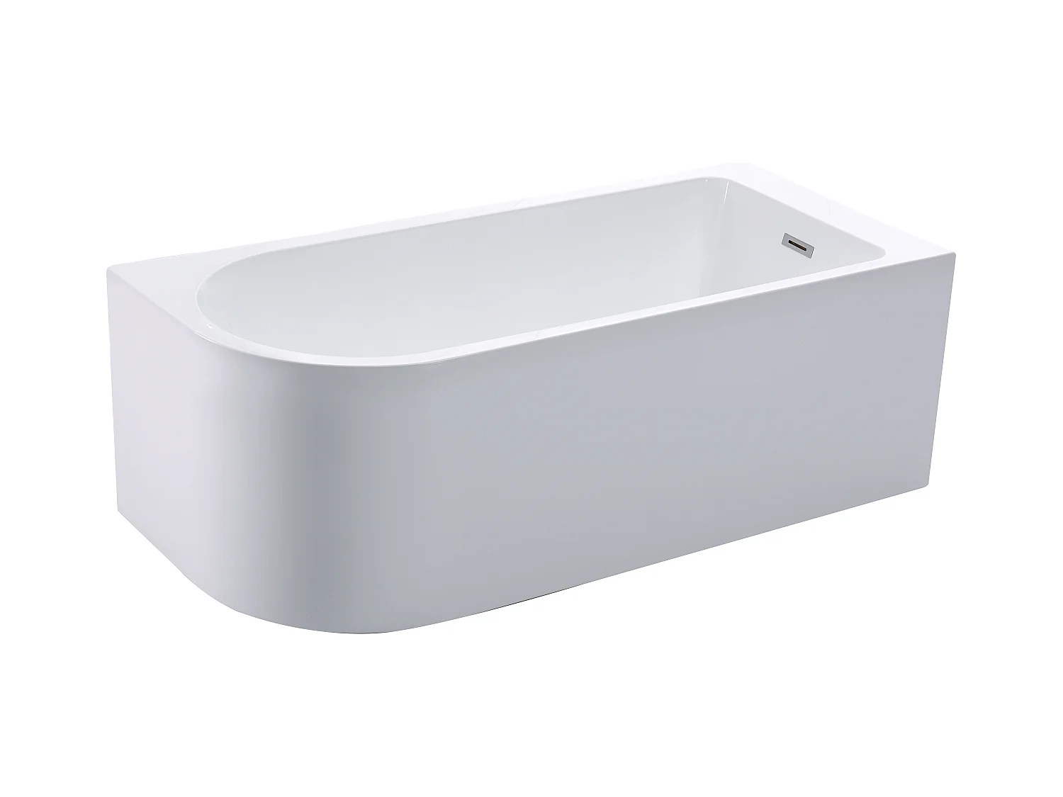 Duschbadewanne mit schiebbarer Duschtrennwand - Weiß - 240 L - Ecke rechts - ANIKA