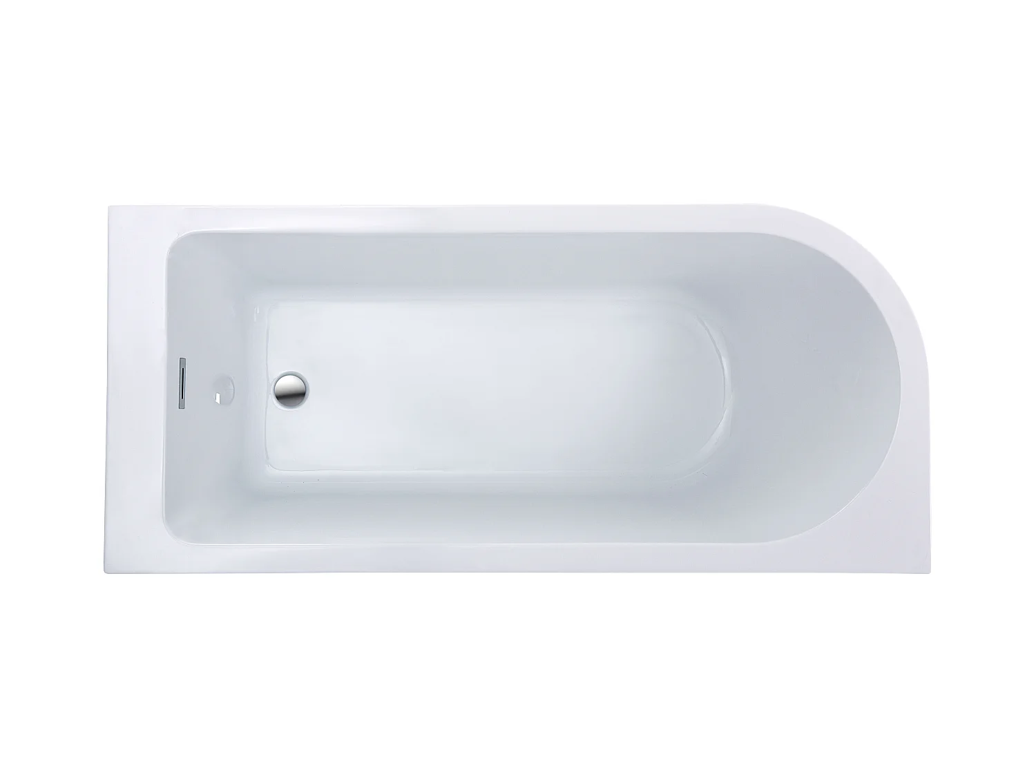 Duschbadewanne mit schiebbarer Duschtrennwand - Weiß - 240 L - Ecke rechts - ANIKA