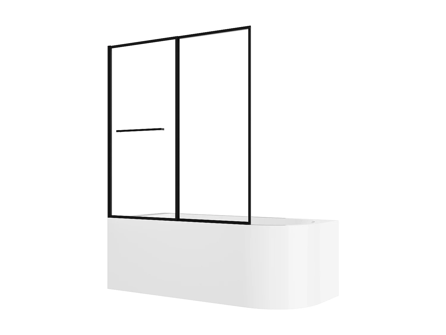 Wanna z prysznicem biała z przesuwnym parawanem - 240 l - Lewostronna - ANIKA