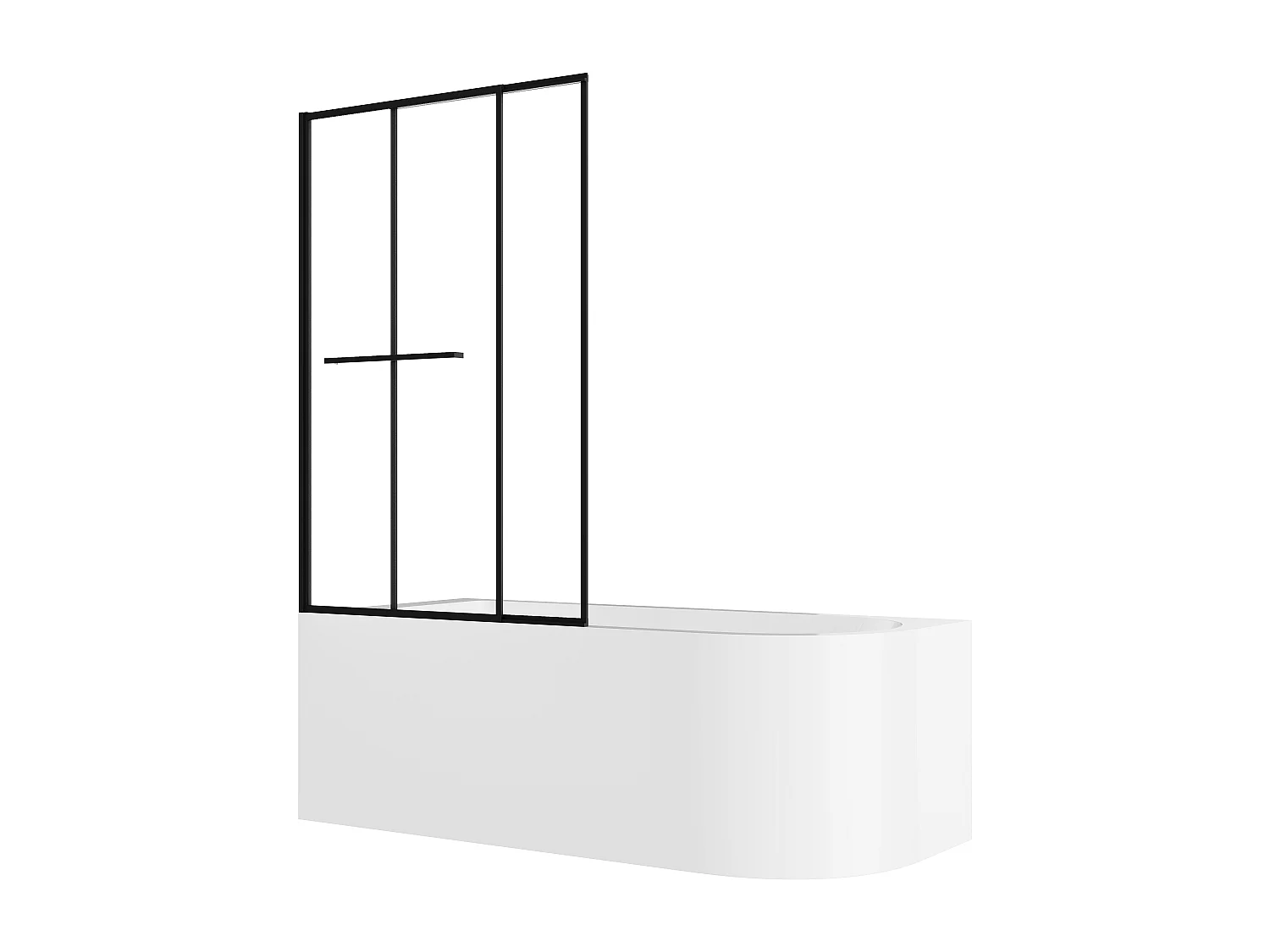 Wanna z prysznicem biała z przesuwnym parawanem - 240 l - Lewostronna - ANIKA