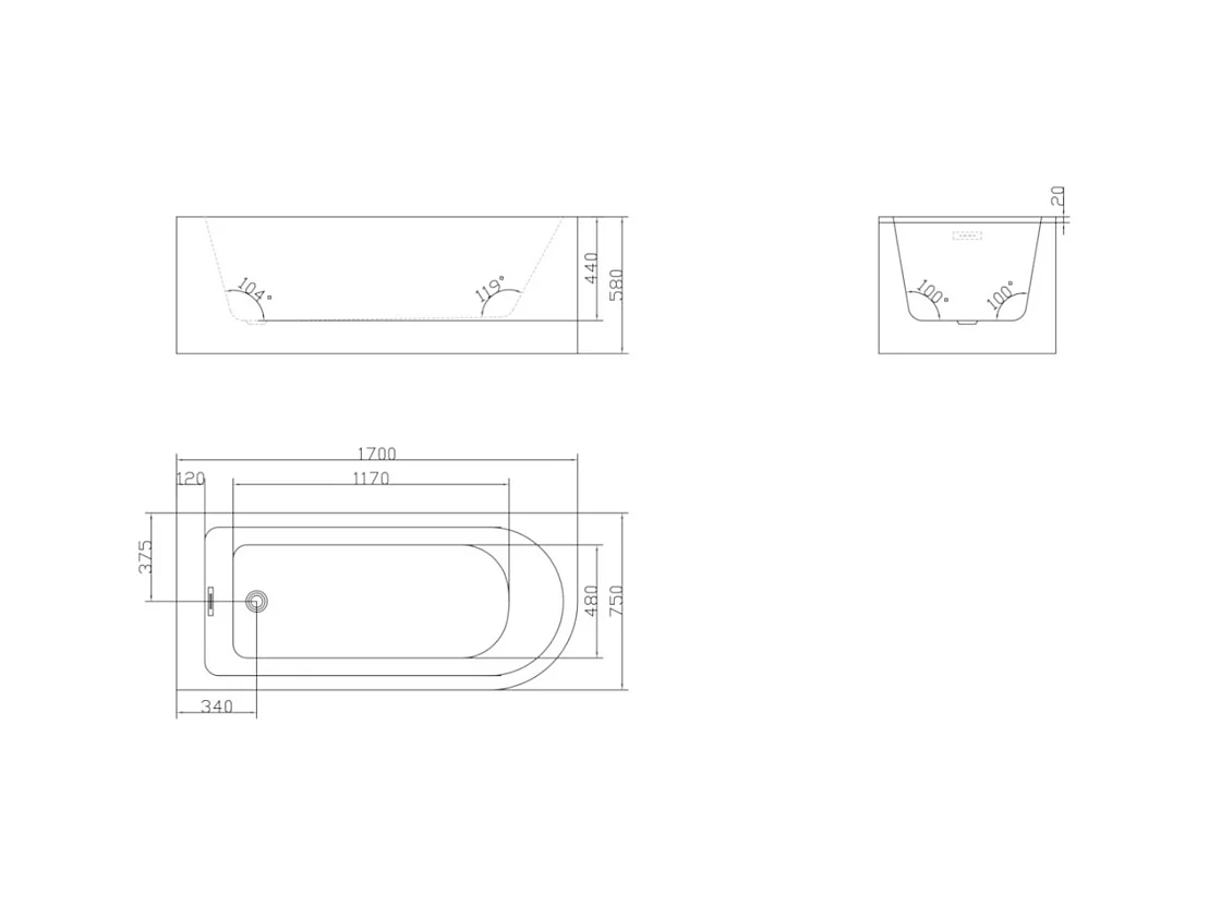 Wanna z prysznicem biała z przesuwnym parawanem - 240 l - Lewostronna - ANIKA