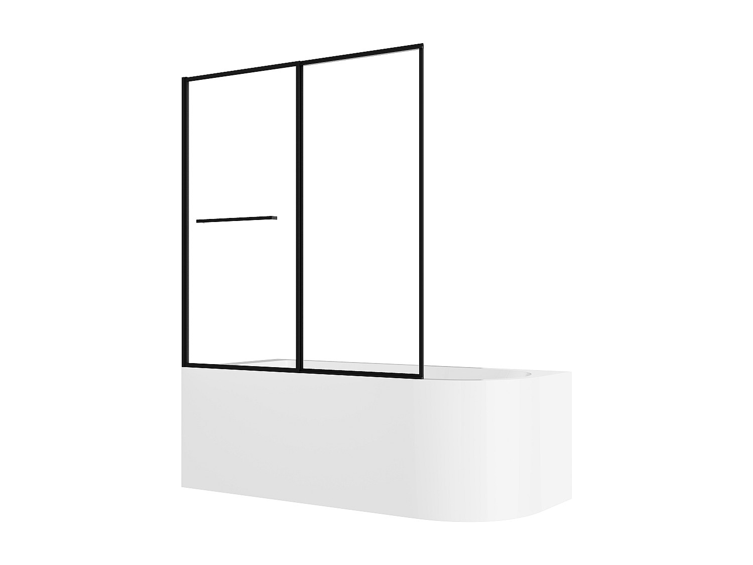 Duschbadewanne mit schiebbarer Duschtrennwand - Weiß - 240 L - Ecke links - günstig online kaufen