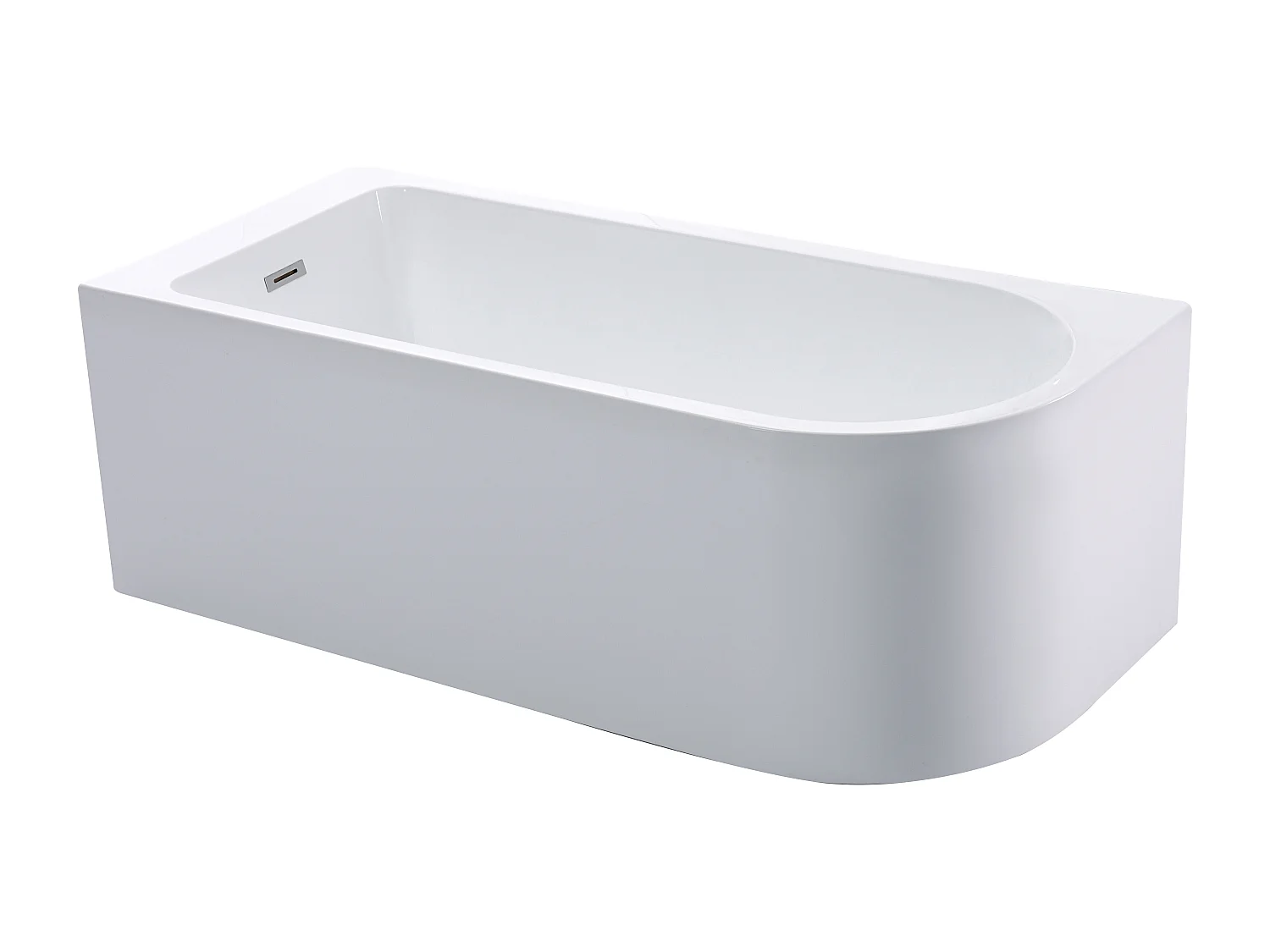 Wit douchebad met schuivend badscherm - 240 liter - Linkse hoek - ANIKA