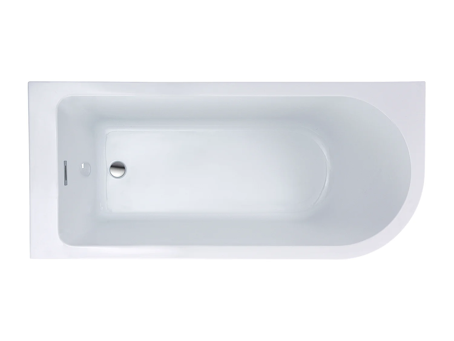 Wit douchebad met schuivend badscherm - 240 liter - Linkse hoek - ANIKA