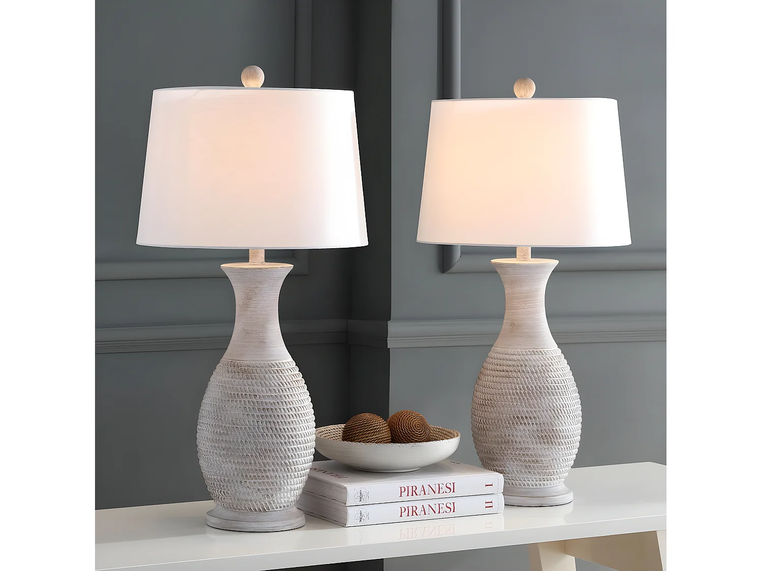 Lot de 2 Lampes de table gris 40 x 40 x 75 cm - Bentlee