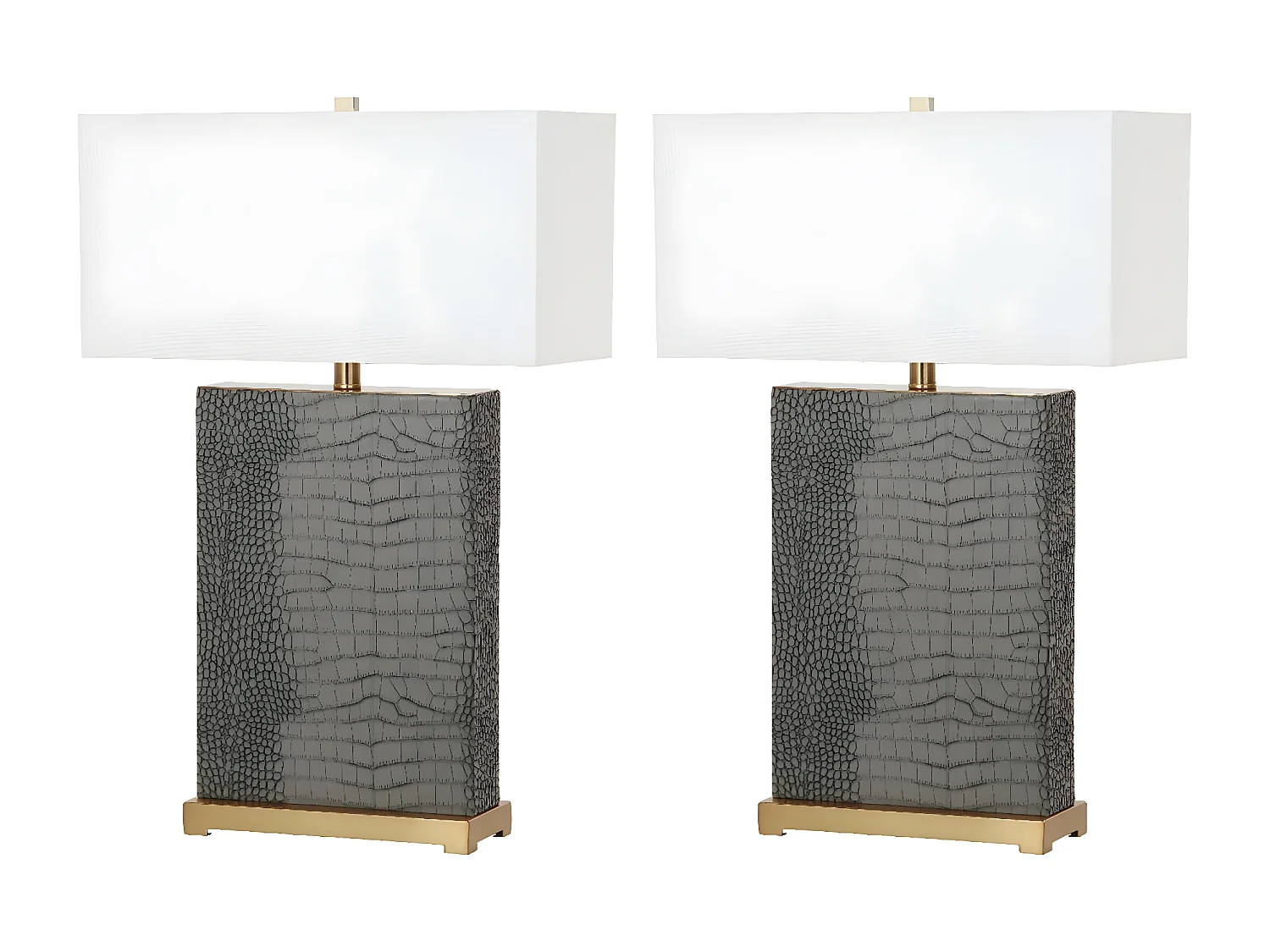 Lot de 2 Lampe de table Gris 20 X 46 X 70.48 cm - Domenica