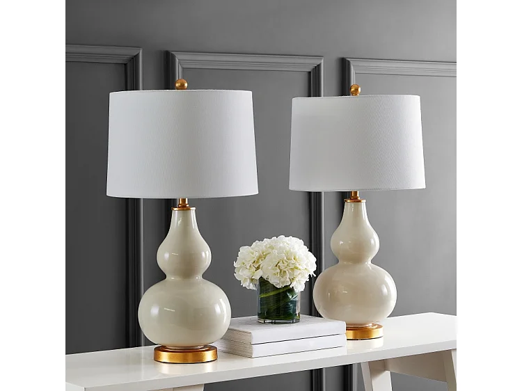 Lot de 2 Lampes de table Noir /Or 100 X 100 X 70 cm - Karen