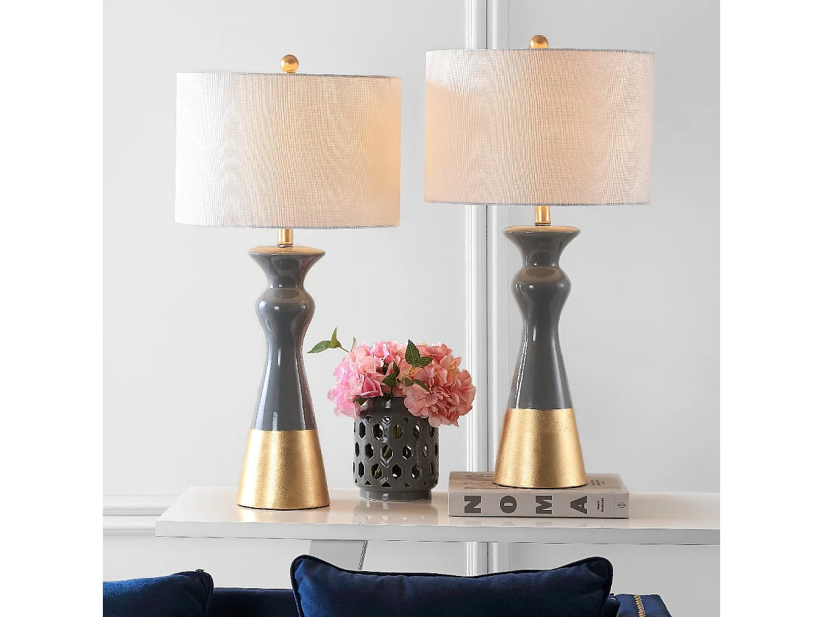 Lot de 2 Lampe de table Gris et or 38 X 38 X 77.47 cm - Madelene
