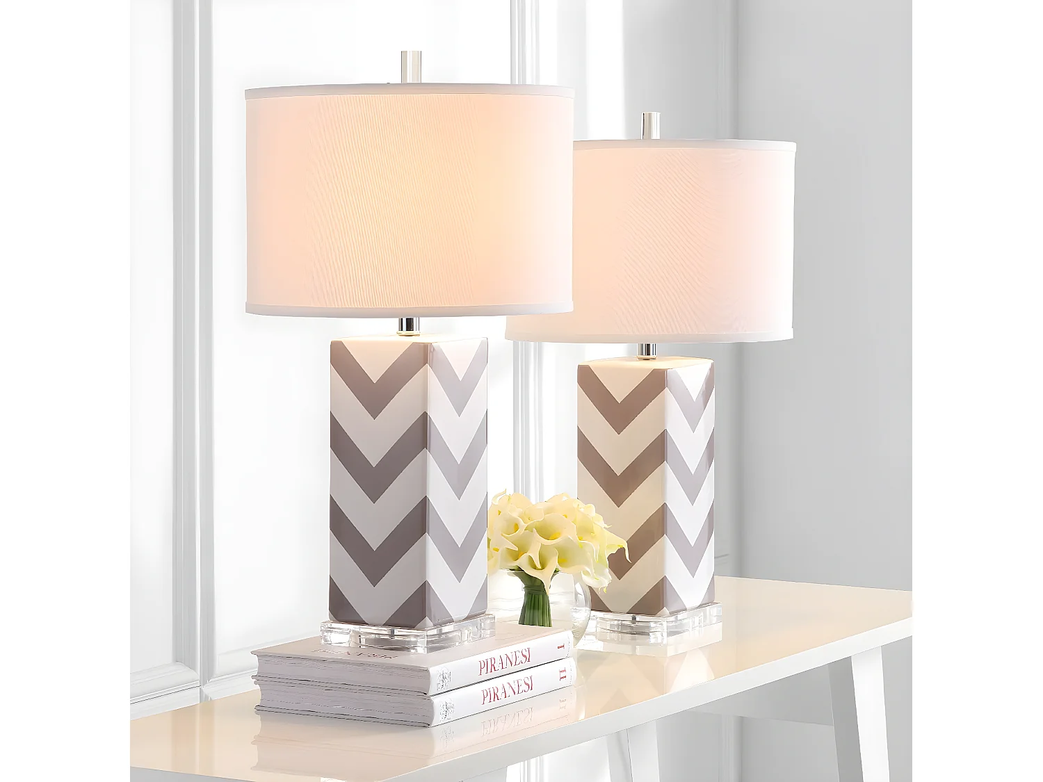 Lot de 2 Lampe de table Gris 38 X 38 X 68.58 cm - Georgette