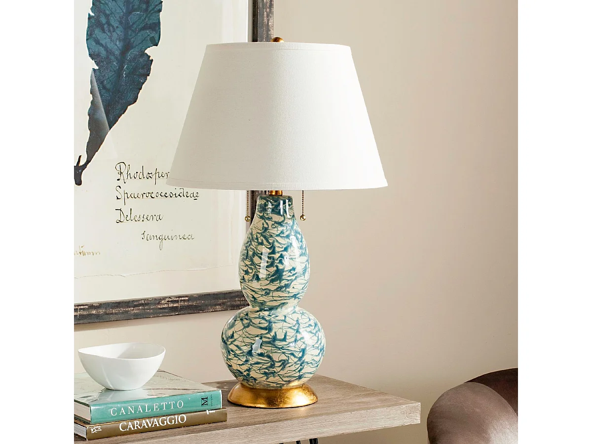 Lampe de table Bleu clair et blanc 43 X 43 X 71.12 cm - Venita