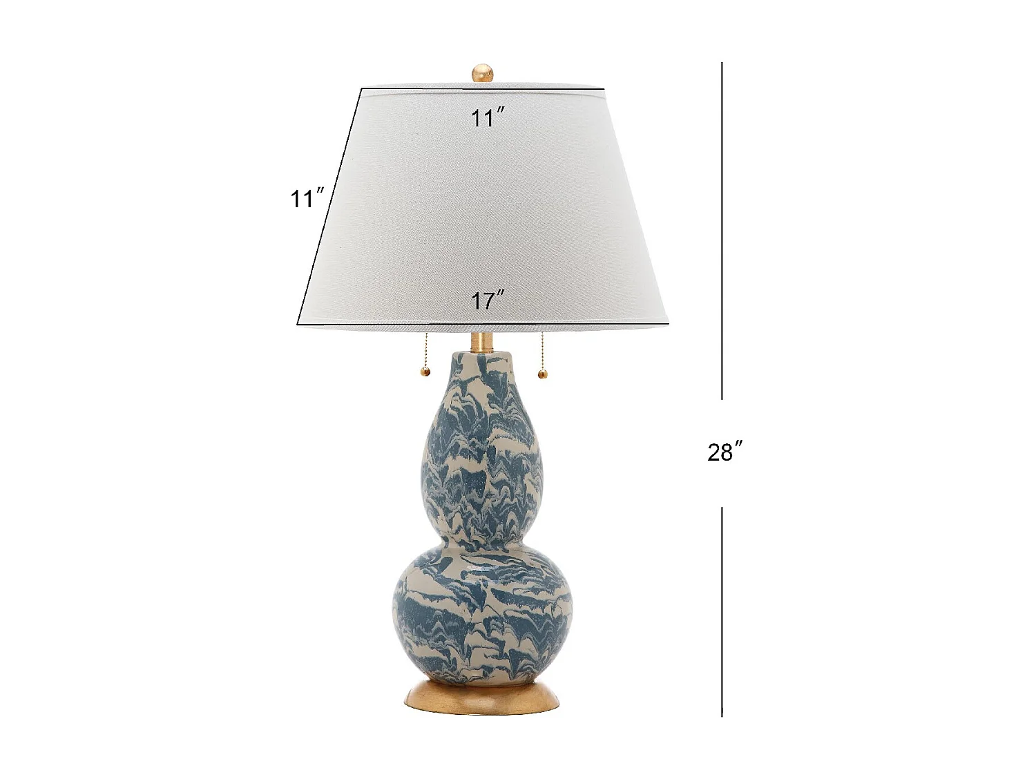 Lampe de table Bleu clair et blanc 43 X 43 X 71.12 cm - Venita
