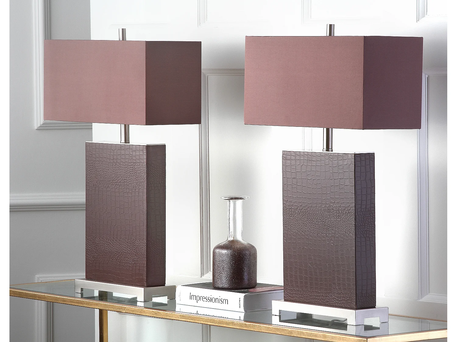 Lot de 2 Lampe de table Marron 20 X 46 X 74.93 cm - Gilda