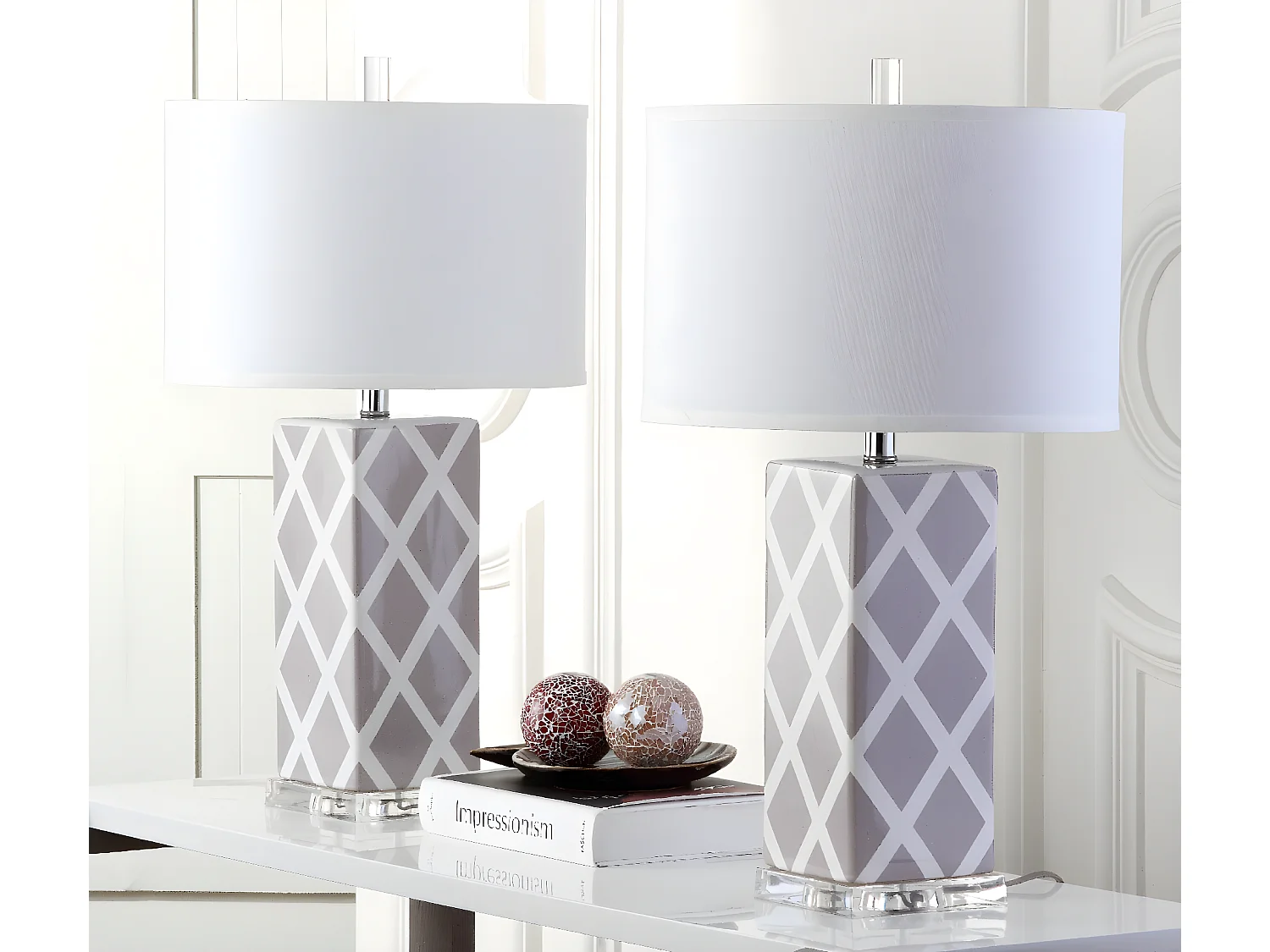 Lot de 2 Lampe de table Gris 38 X 38 X 68.58 cm - Erline