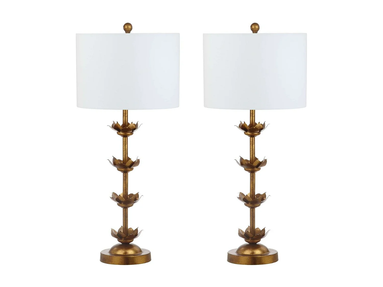 Lot de 2 Lampes de table Or/Blanc 35 x 35 x 80 cm - Lani
