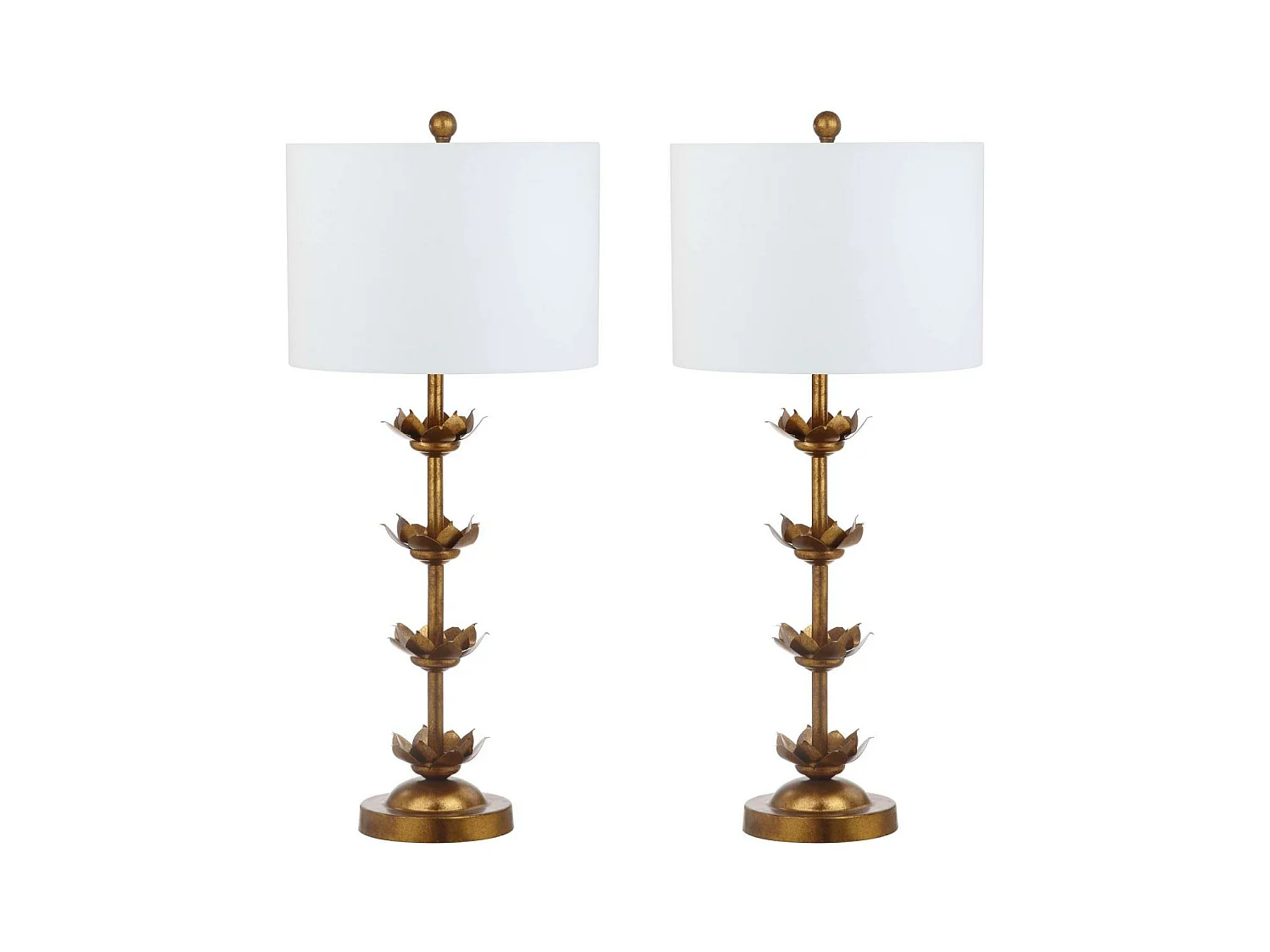 Lot de 2 Lampes de table Or/Blanc 35 x 35 x 80 cm - Lani