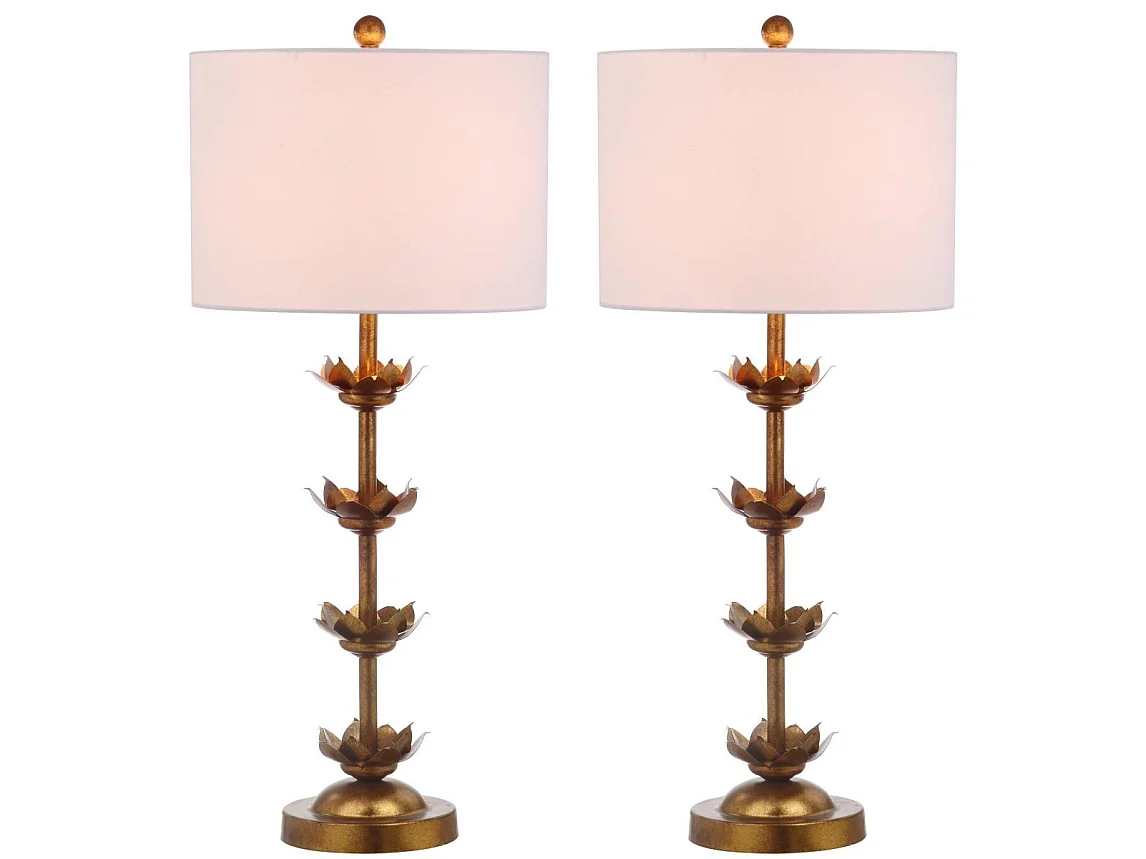 Lot de 2 Lampes de table Or/Blanc 35 x 35 x 80 cm - Lani