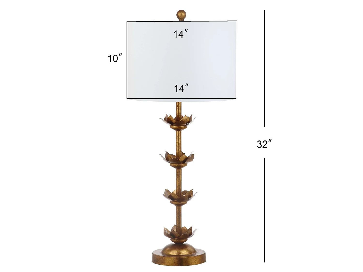 Lot de 2 Lampes de table Or/Blanc 35 x 35 x 80 cm - Lani