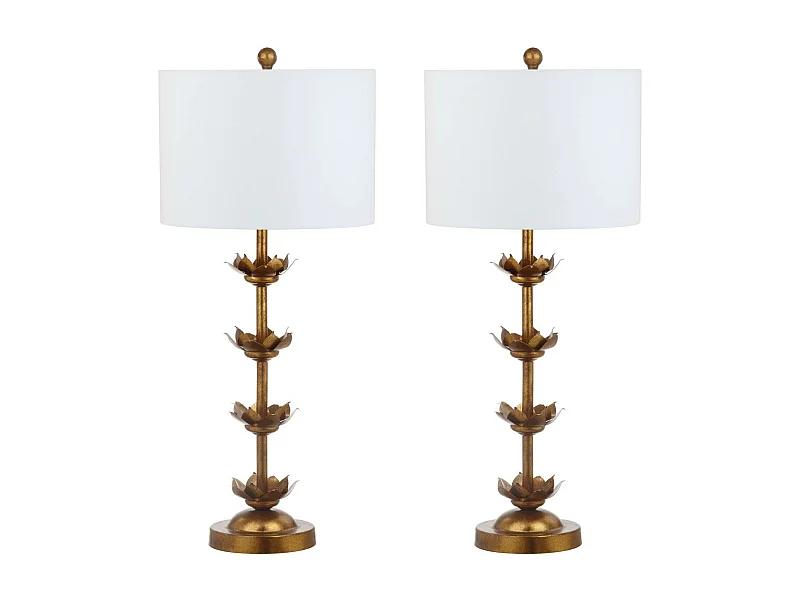 Lot de 2 Lampes de table Or/Blanc 35 x 35 x 80 cm - Lani