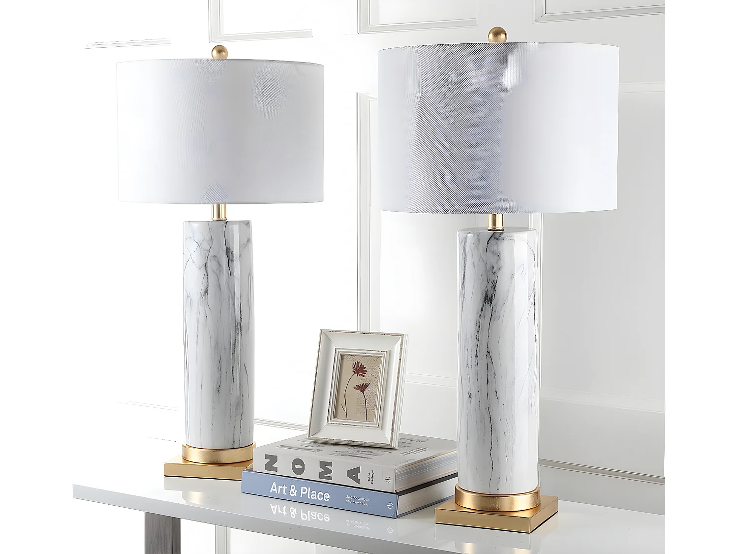 Lot de 2 Lampe de table Noir et blanc 38 X 38 X 79.37 cm - Roselyn