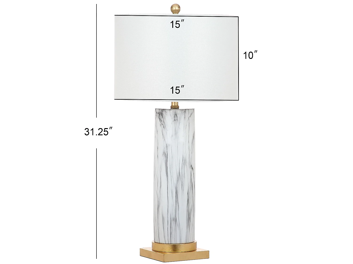 Lot de 2 Lampe de table Noir et blanc 38 X 38 X 79.37 cm - Roselyn