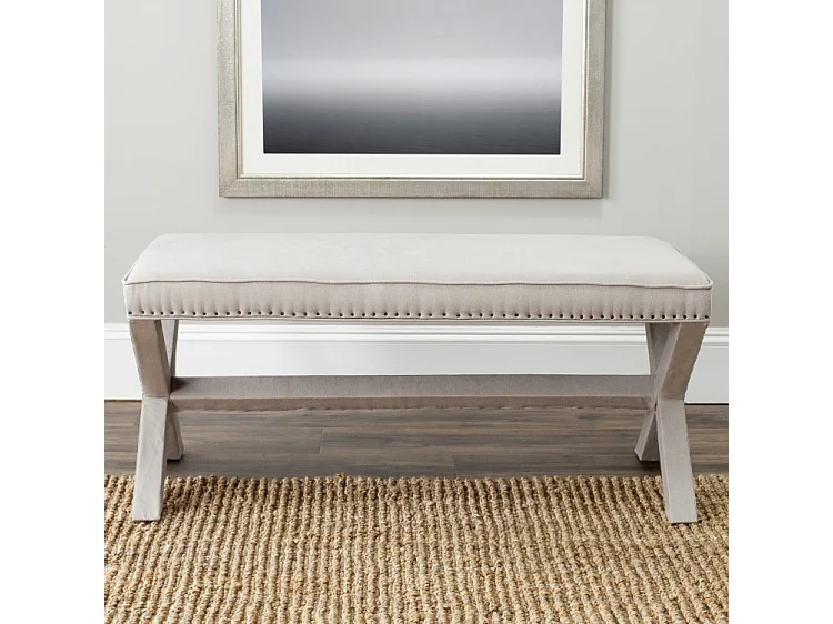 Banc & Ottomane Taupe 107 X 54 X 49.02 cm - Maude