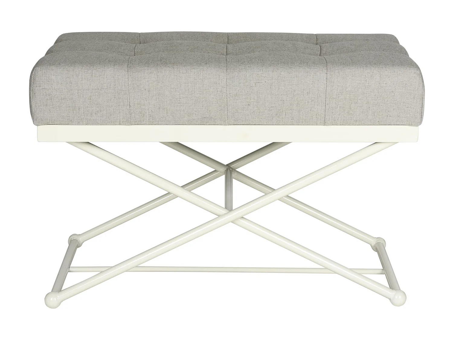 Banc & Ottomane Gris clair et crème 83 X 53 X 55.88 cm - Signe
