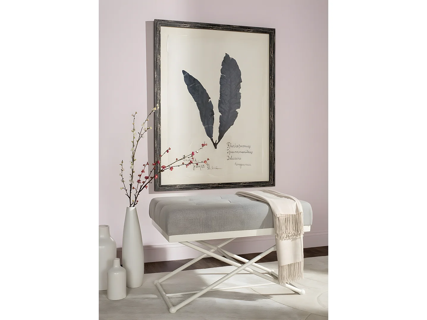 Banc & Ottomane Gris clair et crème 83 X 53 X 55.88 cm - Signe