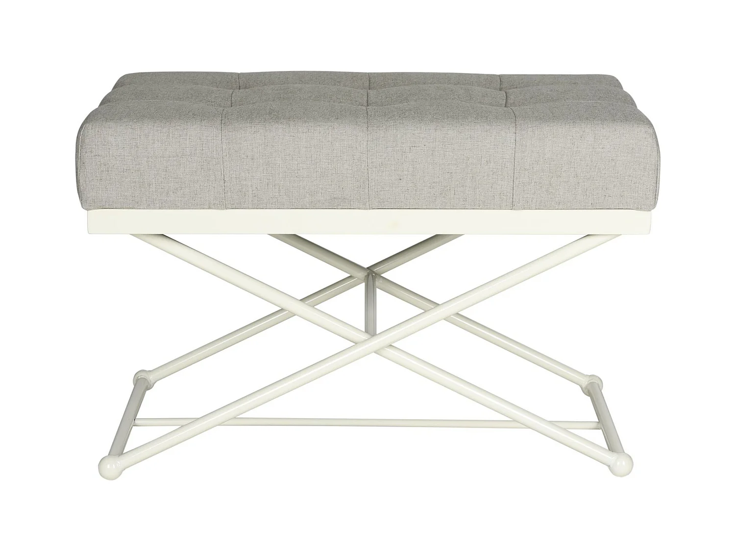 Banc & Ottomane Gris clair et crème 83 X 53 X 55.88 cm - Signe