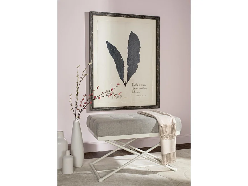 Banc & Ottomane Gris clair et crème 83 X 53 X 55.88 cm - Signe