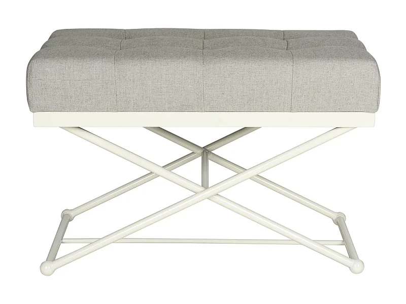 Banc & Ottomane Gris clair et crème 83 X 53 X 55.88 cm - Signe