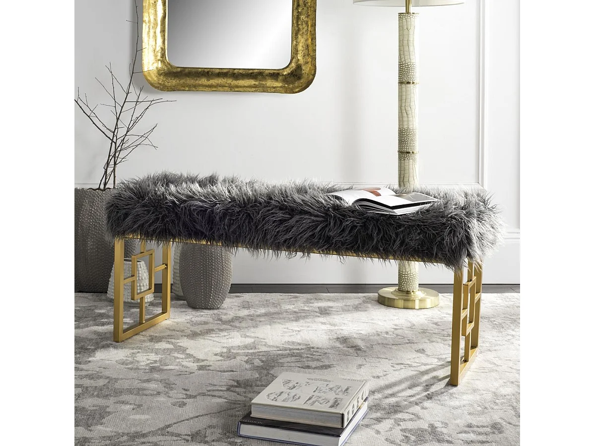 Banc & Ottomane Gris 41 X 122 X 50.8 cm - Arlene