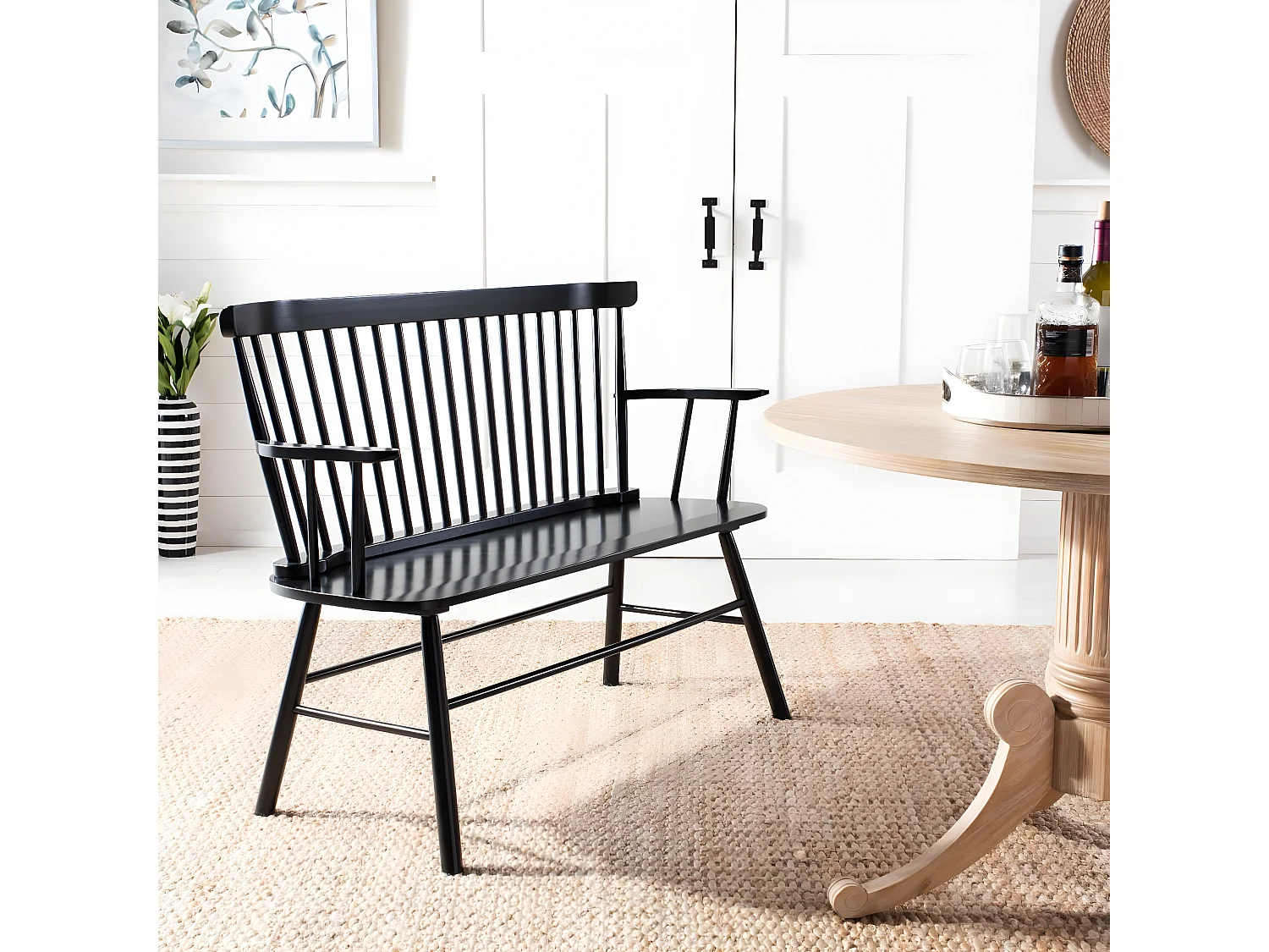 Banc Noir 120 x 60 x 90 cm - Addison