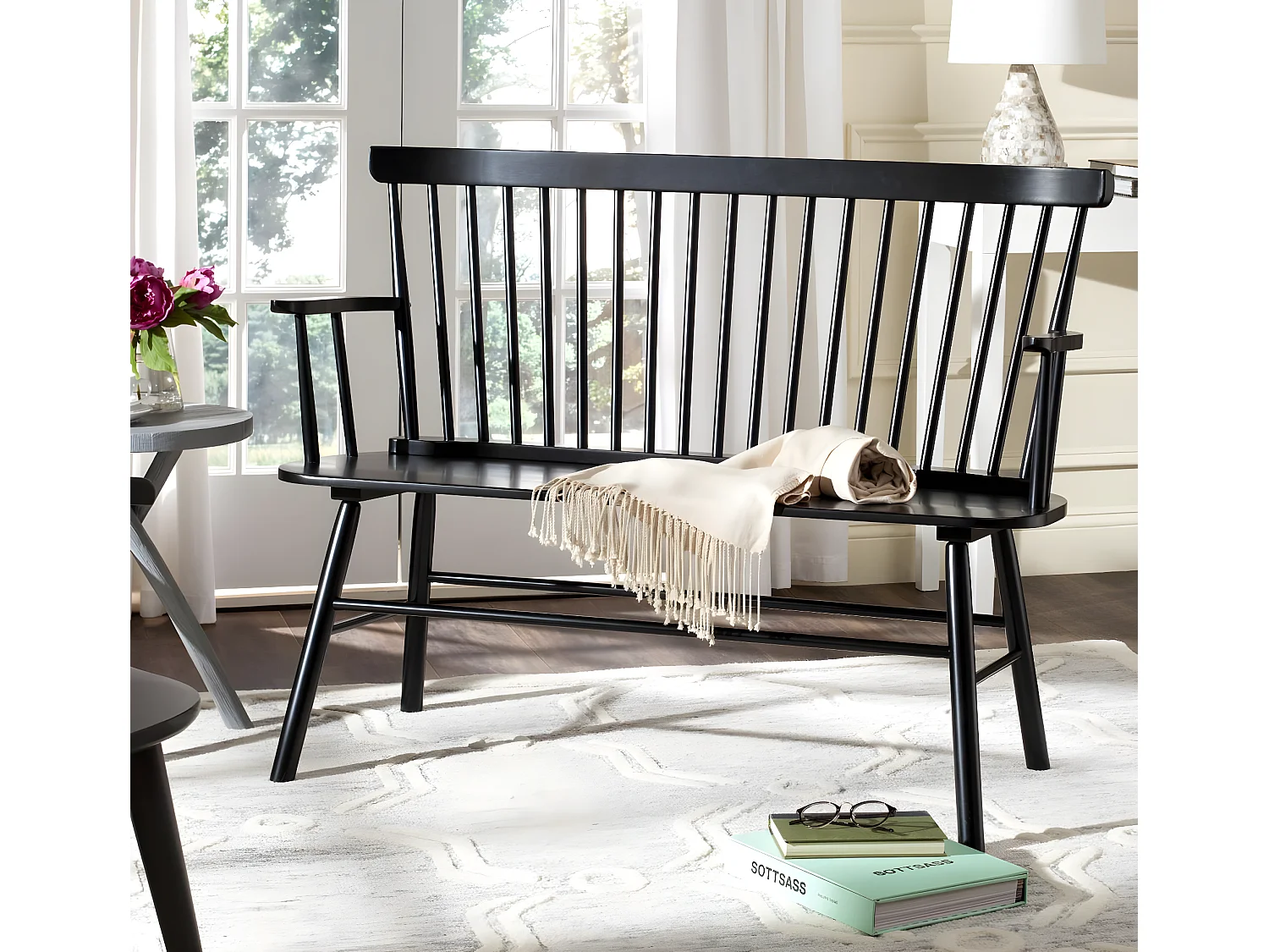 Banc Noir 120 x 60 x 90 cm - Addison