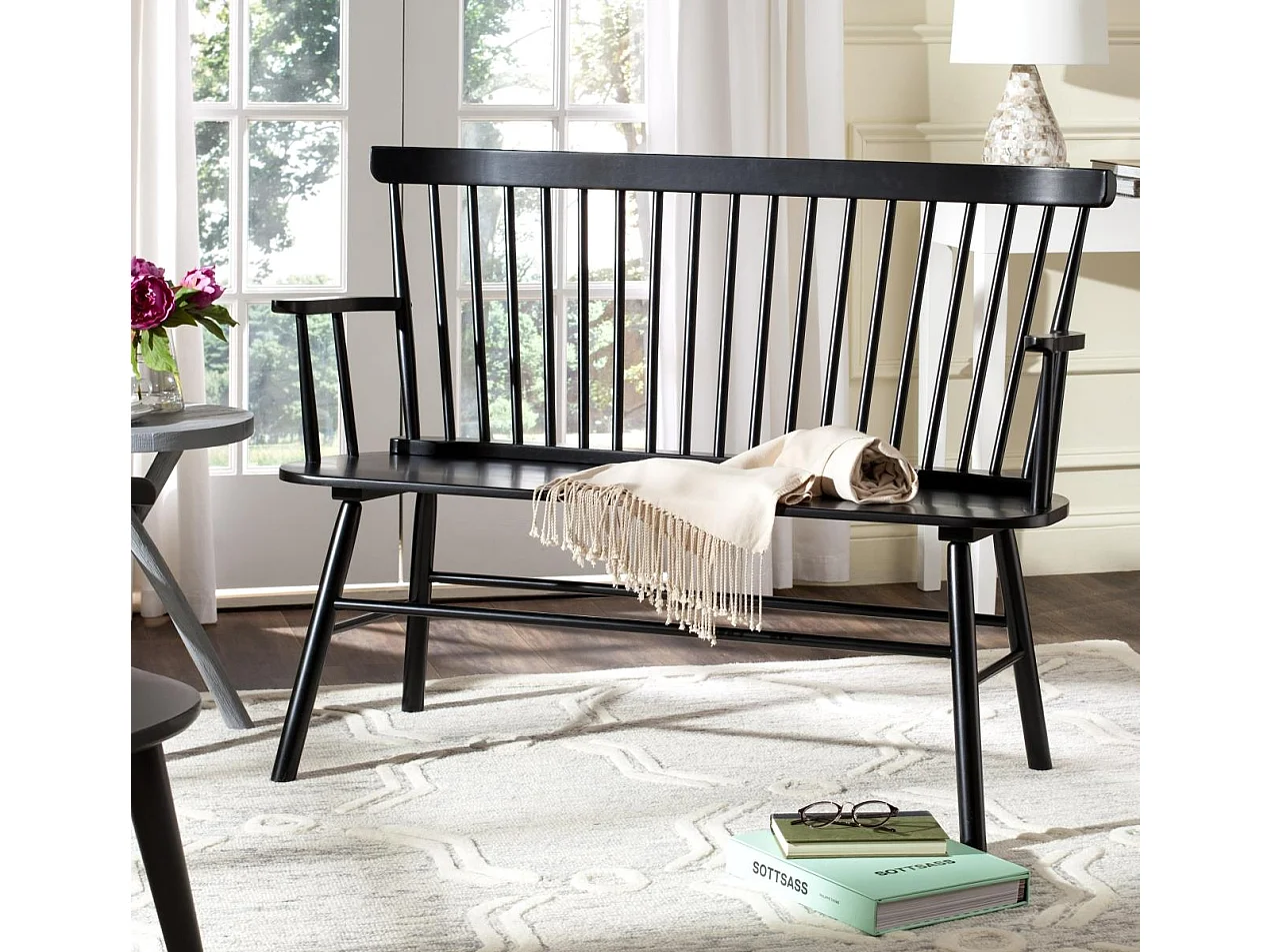 Banc Noir 120 x 60 x 90 cm - Addison