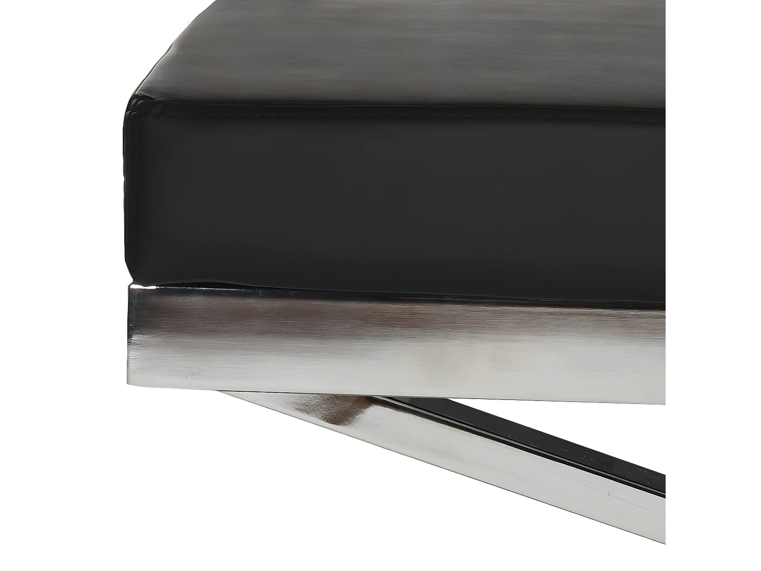 Banc & Ottomane Noir et chrome 46 X 110 X 45.72 cm - Almina