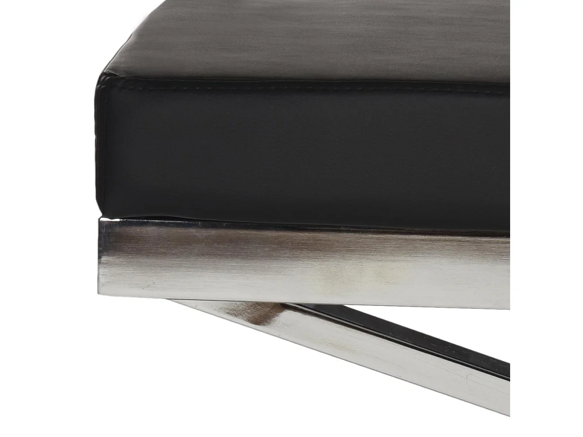 Banc & Ottomane Noir et chrome 46 X 110 X 45.72 cm - Almina