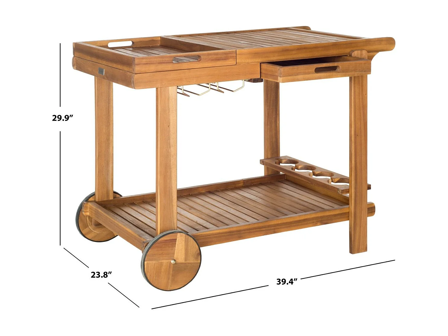 Chariot à thé pour l'extérieur Naturel 100 X 60 X 75.94 cm - Penny