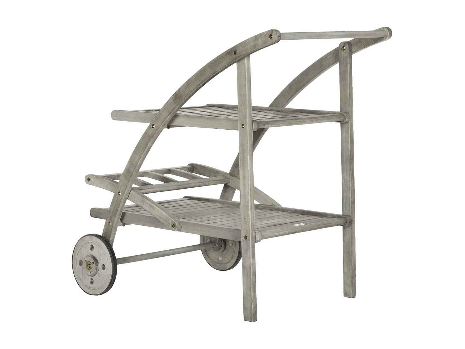 Chariot à thé pour l'extérieur Gris lavé et beige 87 X 64 X 87.12 cm - Bettyjane