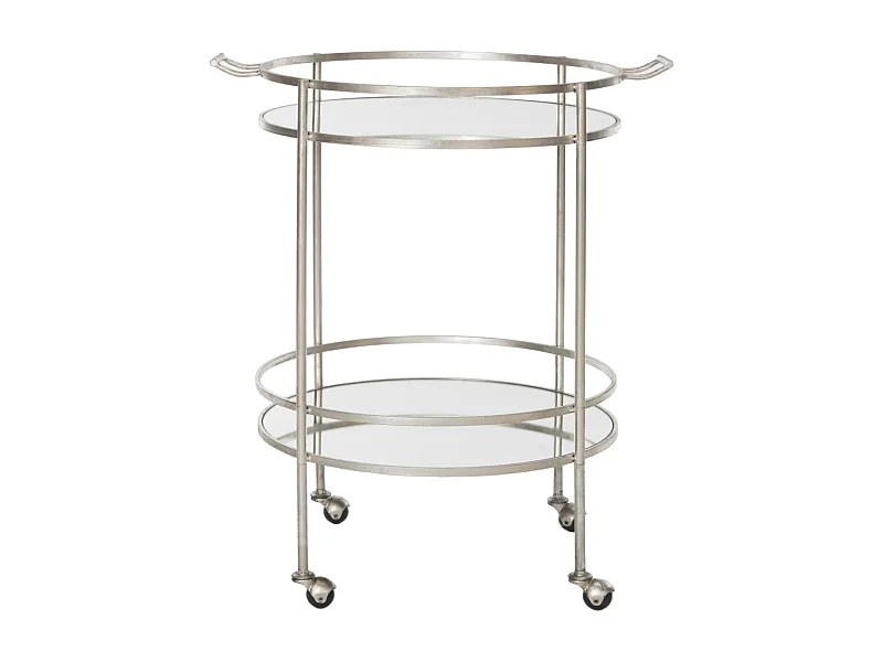Chariot de bar Argent et miroir 51 X 65 X 76.2 cm - Valerie