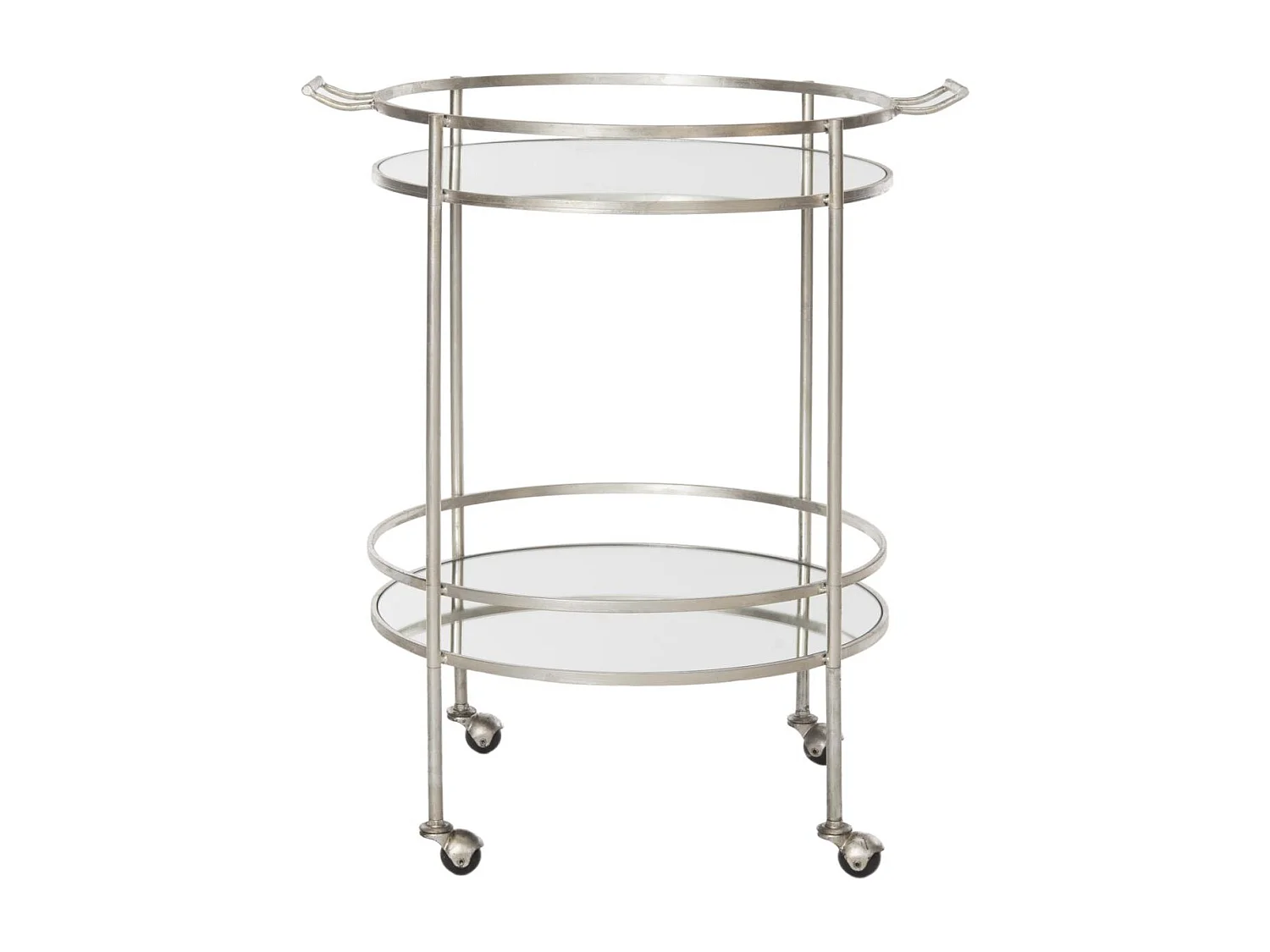 Chariot de bar Argent et miroir 51 X 65 X 76.2 cm - Valerie