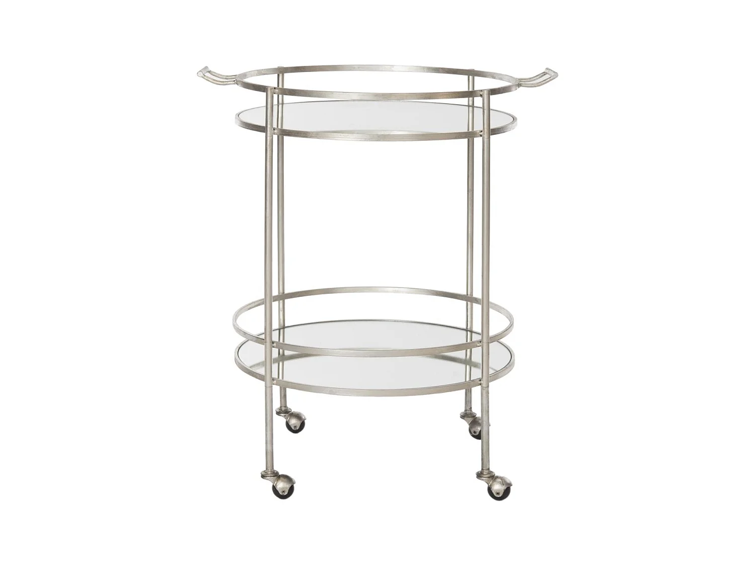 Chariot de bar Argent et miroir 51 X 65 X 76.2 cm - Valerie
