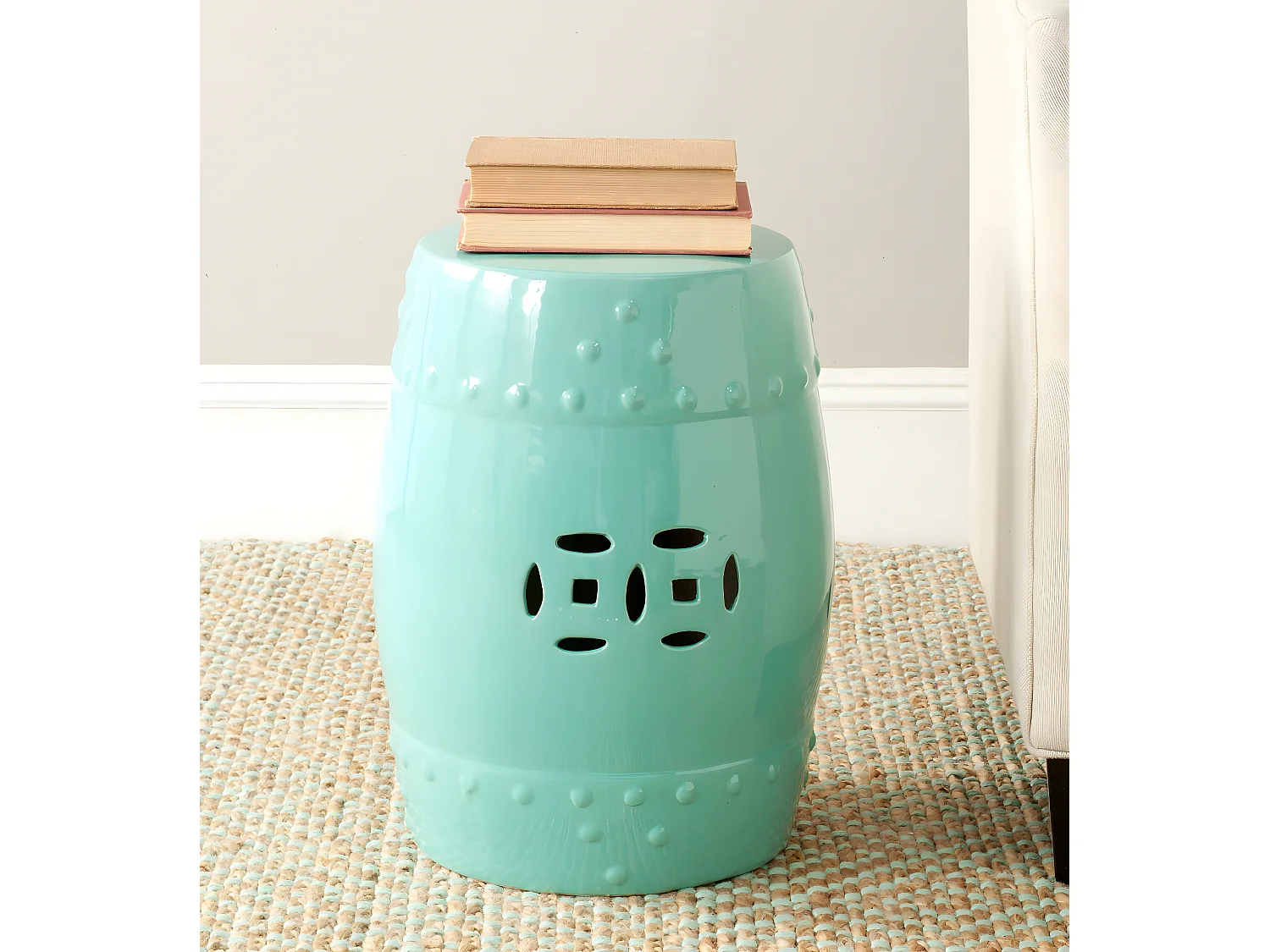 Tabouret de jardin Oeuf de merle bleu 33 X 33 X 45.72 cm - Denise