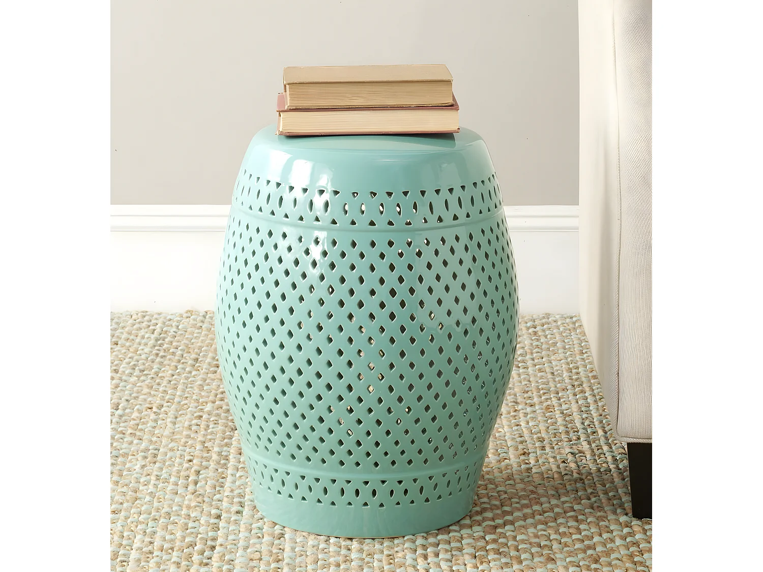 Tabouret de jardin Oeuf de merle bleu 35 X 35 X 44.45 cm - Barbra