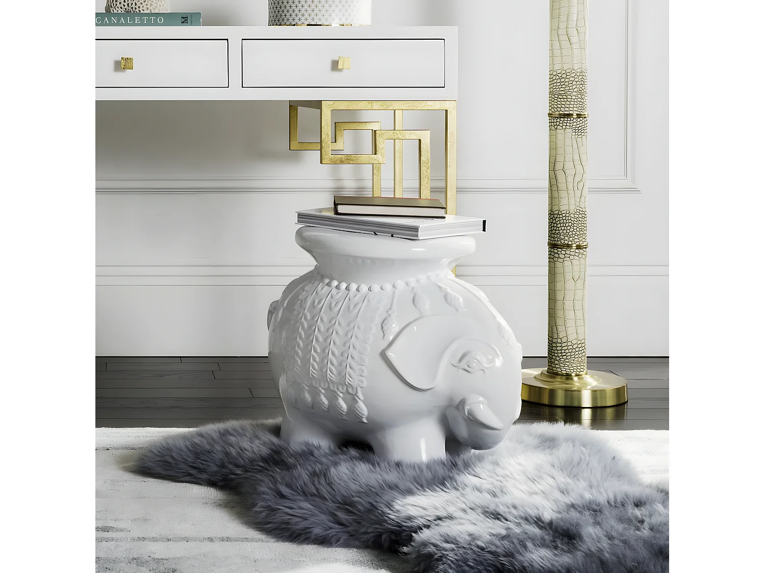 Tabouret de jardin Blanc 36 X 50 X 42.67 cm - Lulu