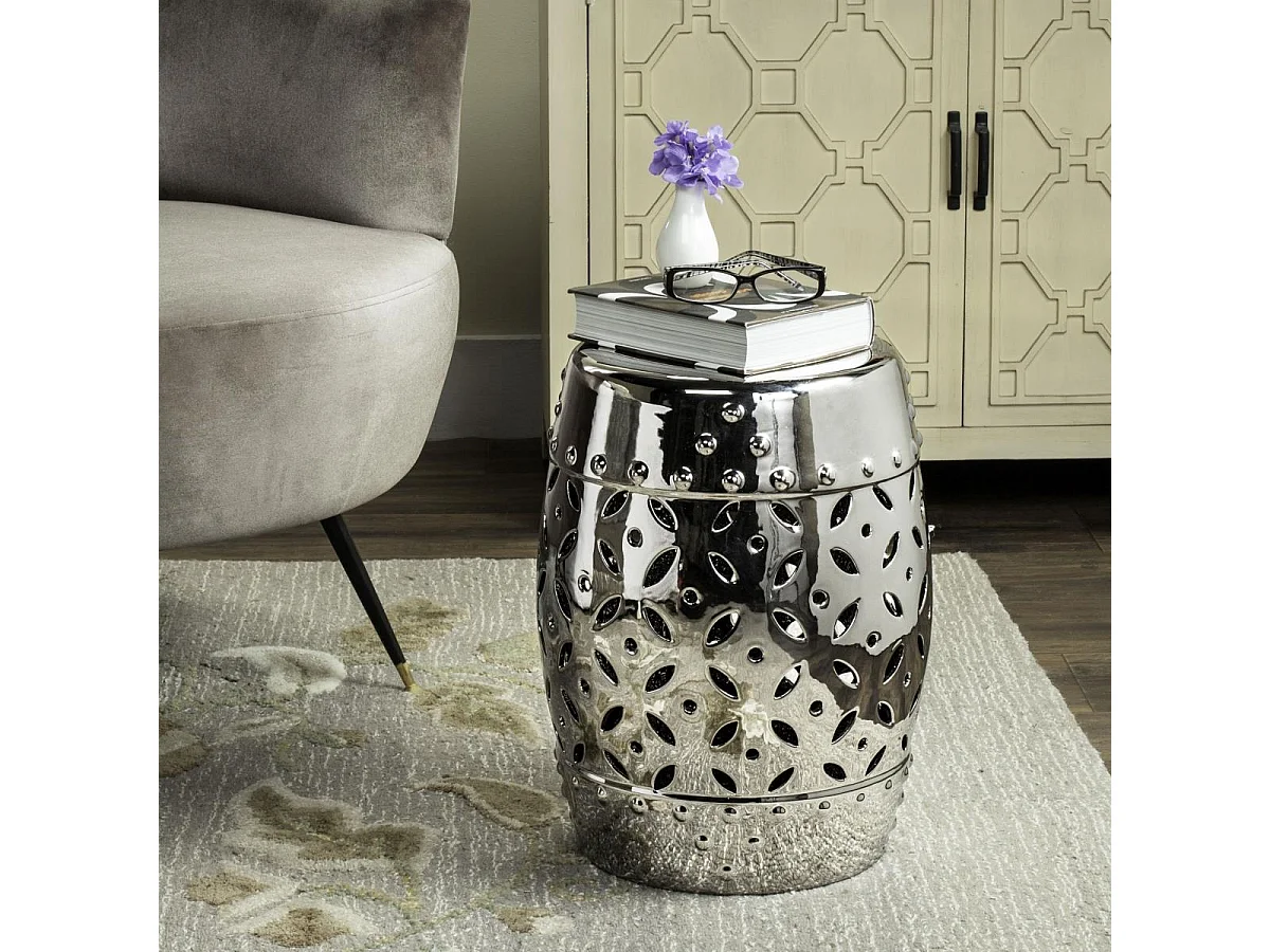 Tabouret de jardin Argent 33 X 33 X 46.99 cm - Birdella